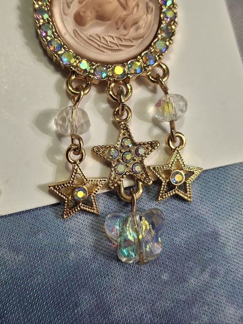 Kirks Folly Pink Crystal Unicorn Earrings - Picture 7 of 7